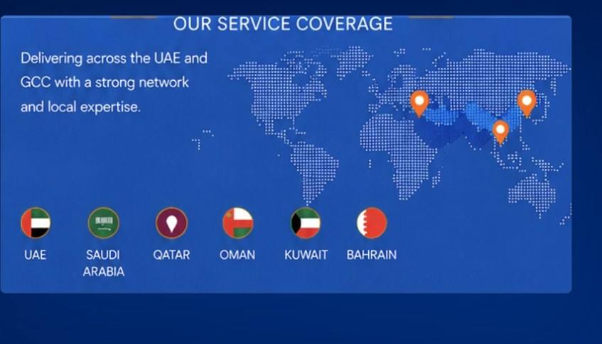 UAE and GCC Service Coverage Map